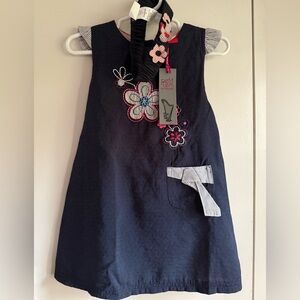 NWT Petit Lem 3 Piece Set: Embroidered Dress, headband, & bottoms, 18M, MSRP $68